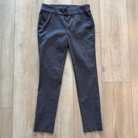 Jones New York Gray Micro Plaid Pull on Stretch Career Trousers Women’s 8 EUC - Picture 1 of 10